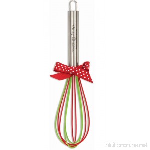 Brownlow Gifts Merry Christmas Stainless Steel Whisk with Silicone Coating Red and Green - B01CNLOAFO